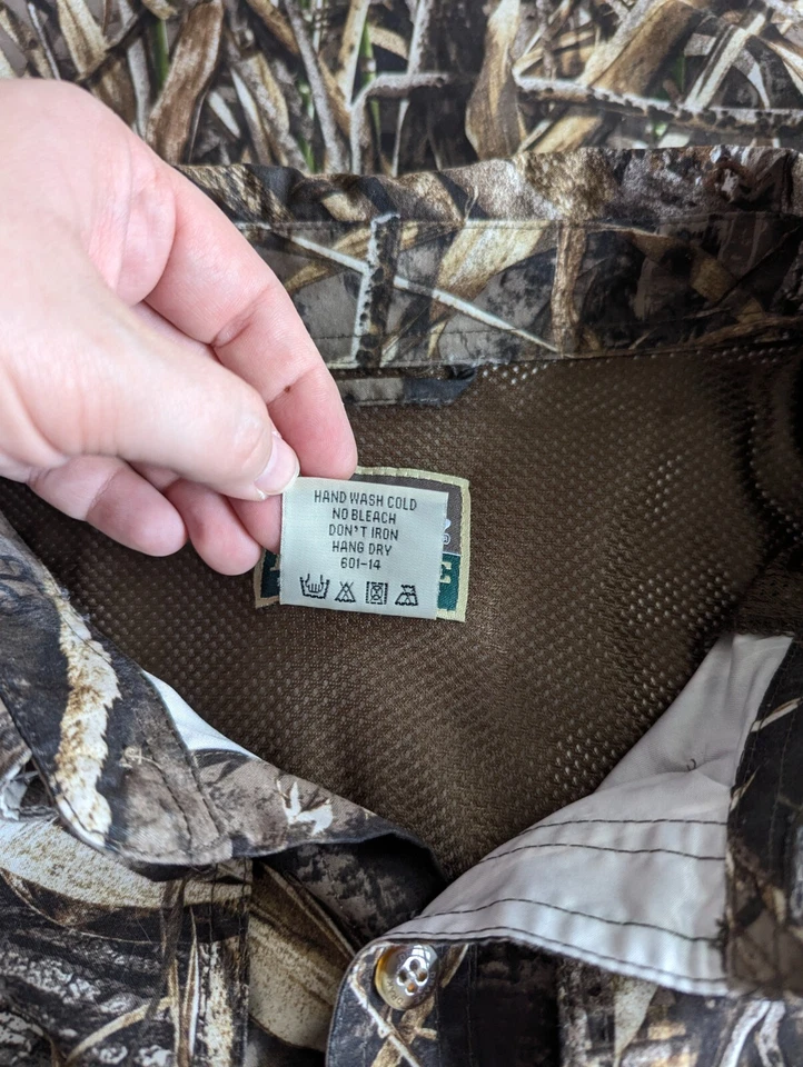 Drake Button Down Shirt Men's 2XL REALTREE Max-5 Waterfowl Hunting Camo Vented - Image 3 of 4