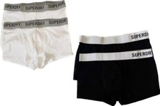 Superdry Men's Trunk Double Pack Underwear Multi Color Waist Band Mixed Colors