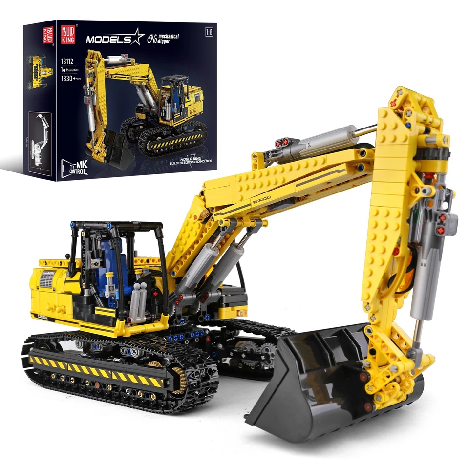 MOULD KING 13112 Technik Auto Motorbagger Excavator Klemmbausteine Spielzeug MOC