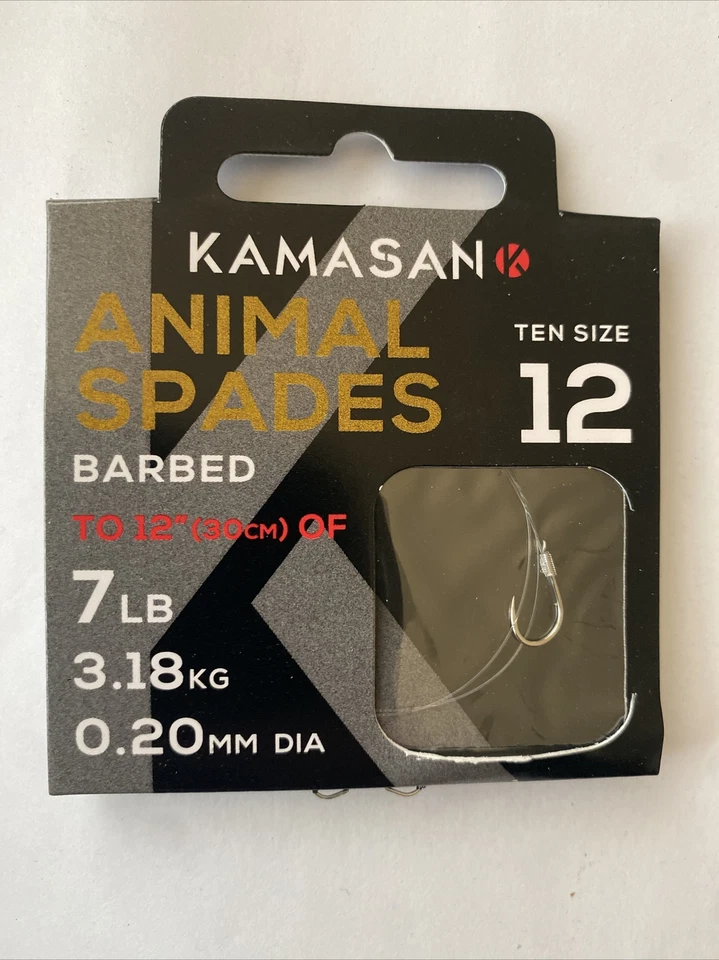 Kamasan Tier STACHELHAKEN auf Nylon Match Grobangeln alle Größen verfügbar.