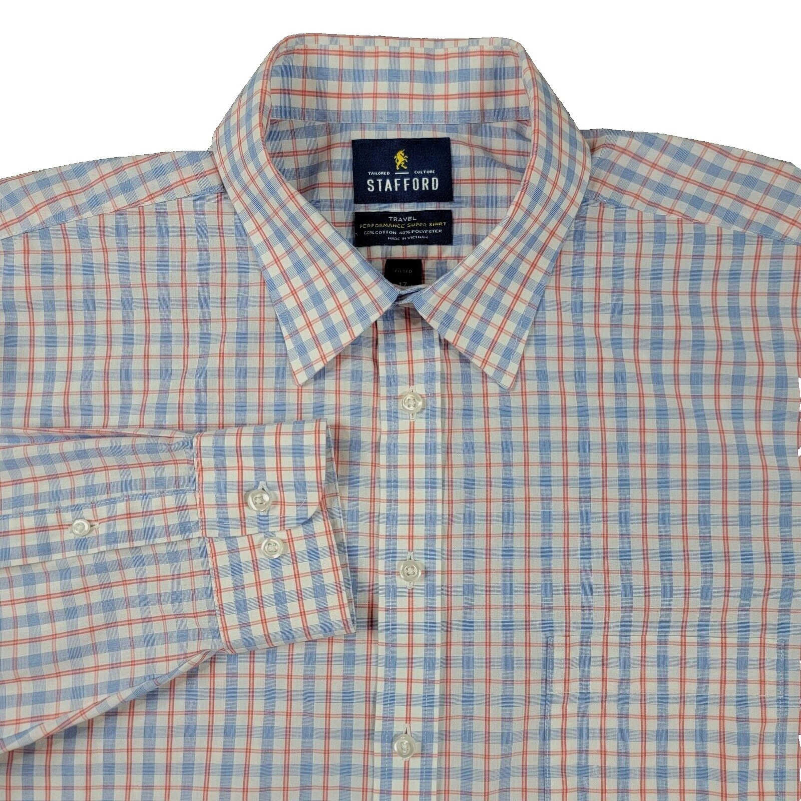 Camisas de vestir a cuadros Stafford Mezcla de algodón para hombres