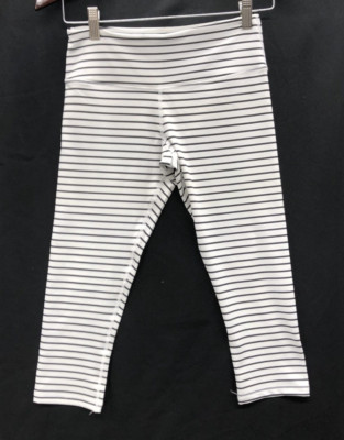 Scorpio Sol Women's Leggings Size XS White Black Stripe Activewear Yoga Exercise