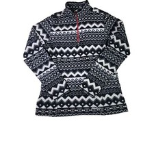 Eddie Bauer Quest Fleece Women's Size Medium Aztec Print 1/4 Zip Pullover
