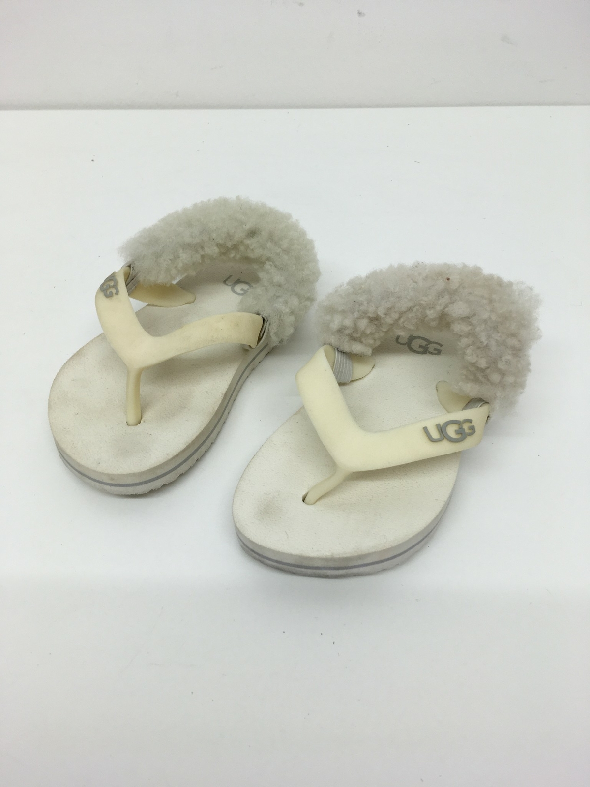 GIRLS CHILDS UGG CREAM RUBBER FAUX FUR 
