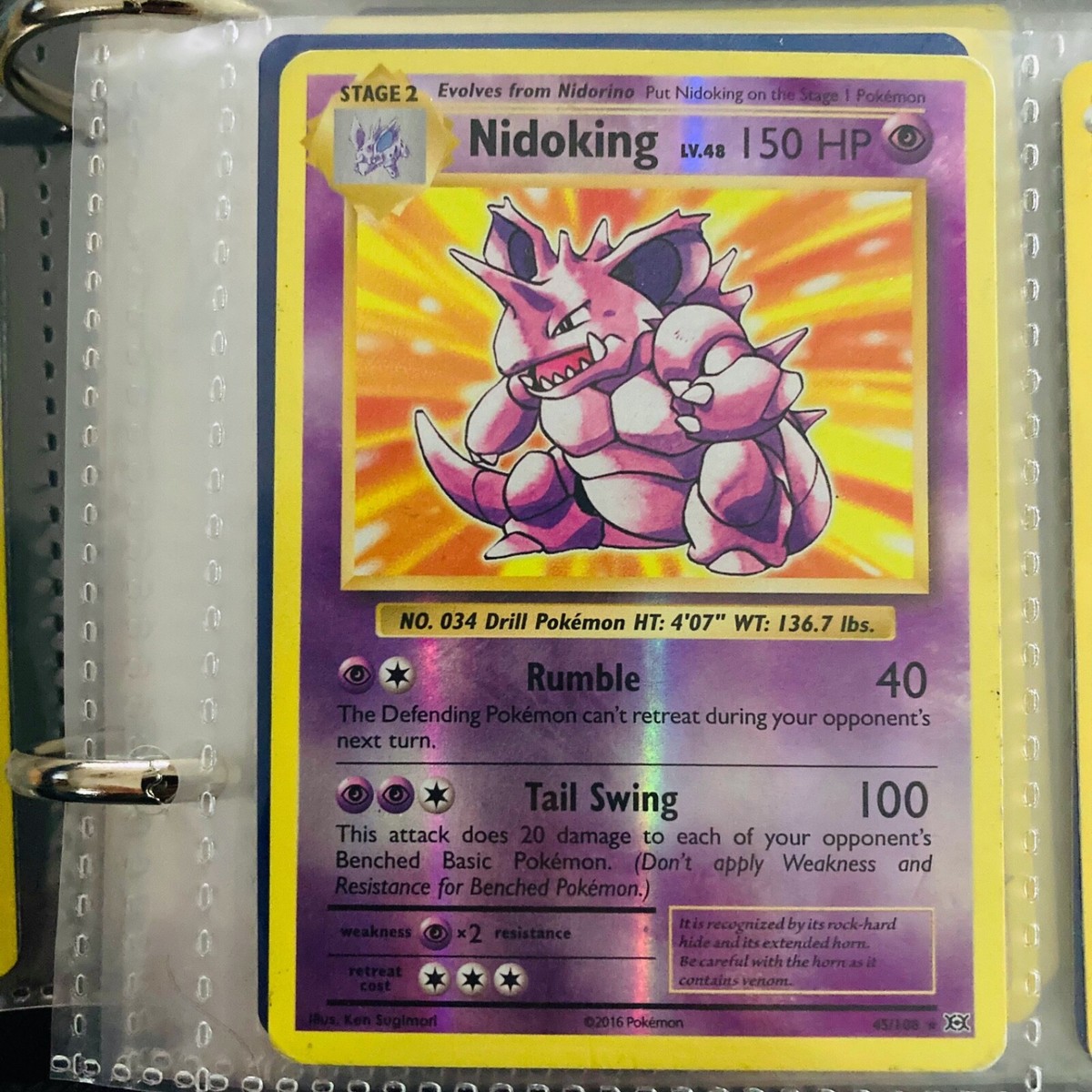 Mint Condition Nidoking 45/108 HOLO 150HP Pokémon Card | eBay