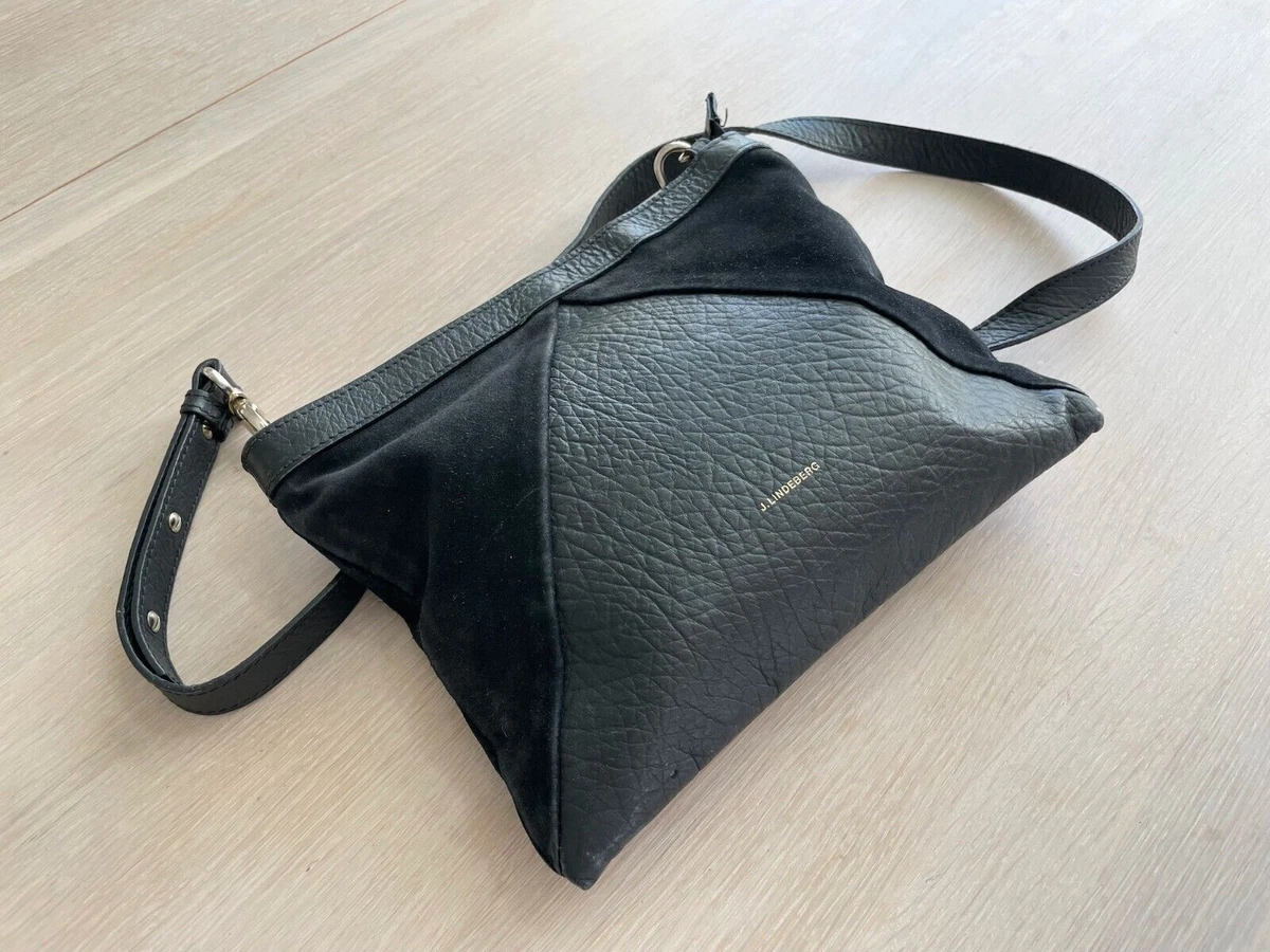 J Lindeberg Small Shoulder Bag, Vintage Leather & Suede Crossbody Bag,  Black Bag - Yahoo Shopping