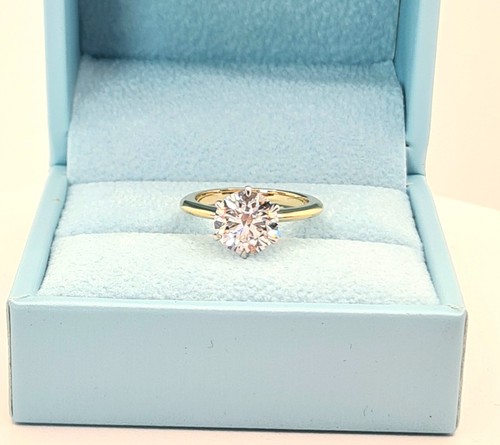 4.00 Ct D VS1 Round Solitaire 14k Two Tone Lab Grown Diamond Ring IGI Certified - Picture 2 of 8