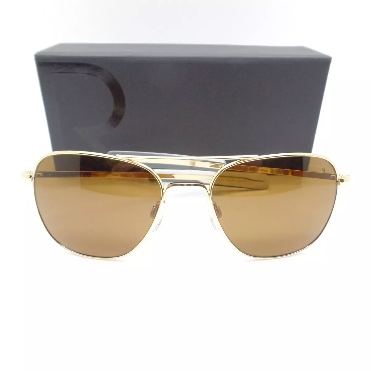 Randolph Aviator 23k Gold American Tan Polarized Bayonet New