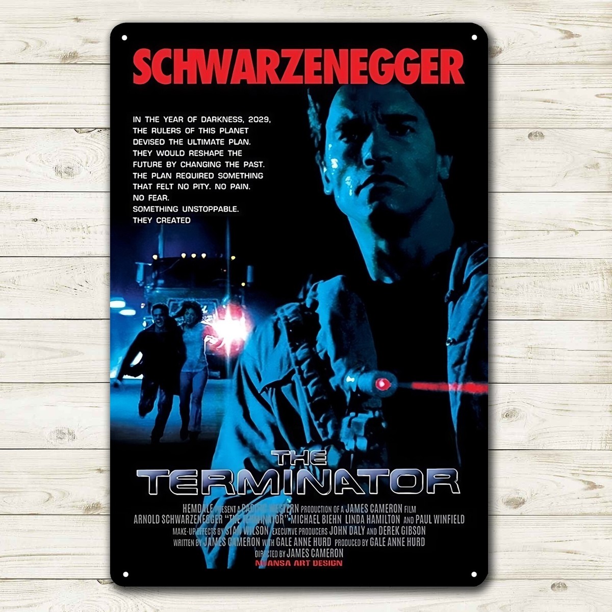 Terminator Applique Man Cave Metal Vintage/Retro Home Décor Plaques & Signs Terminator ...