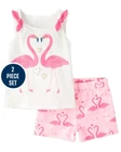 NWT Toddler Girls Size 4T 5T Shorts Tank Flamingo NEW