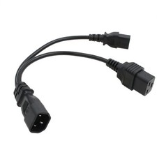 UPS PDU Power Cord Y Splitter IEC320 C14 Male to C19 C13 Computer Monitor 12"