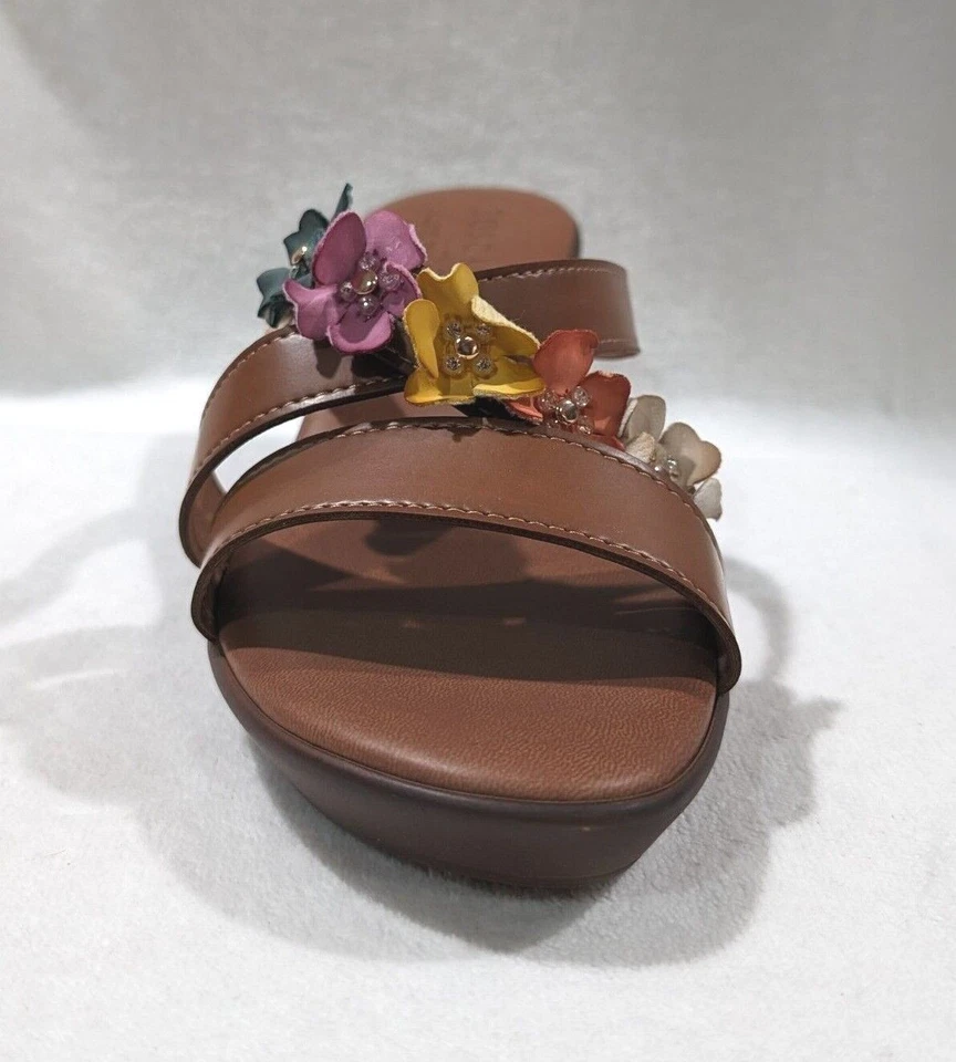 Sandálias anabela Easy Street Bellefleur Toscana bronzeada/multi feminina - Tamanho 8 nova com etiquetas de largura - Imagem 4 de 4