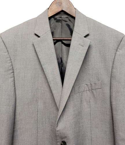 Chaps Suit Jacket Mens 42R Single Breasted Notch 2 Button Gray Sport Coat Blazer - Picture 7 of 13