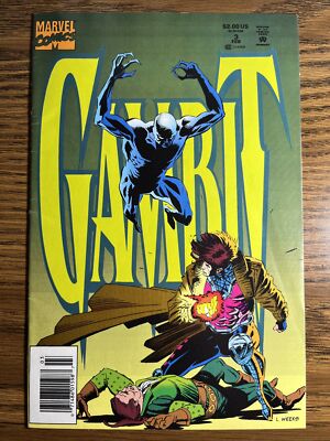 GAMBIT 3 RARE NEWSSTAND LEE WEEKS HOWARD MACKIE STORY COVER MARVEL COMICS 1994