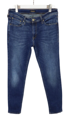 Jack & Jones Skinny / Liam Herrenjeans W33/L34 Stretch Whiskers Neu Blau