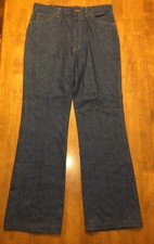 Vintage 60s 70s MAVERICK Denim Blue Jeans Flar Leg Book Disco Mens 36 Long NOS