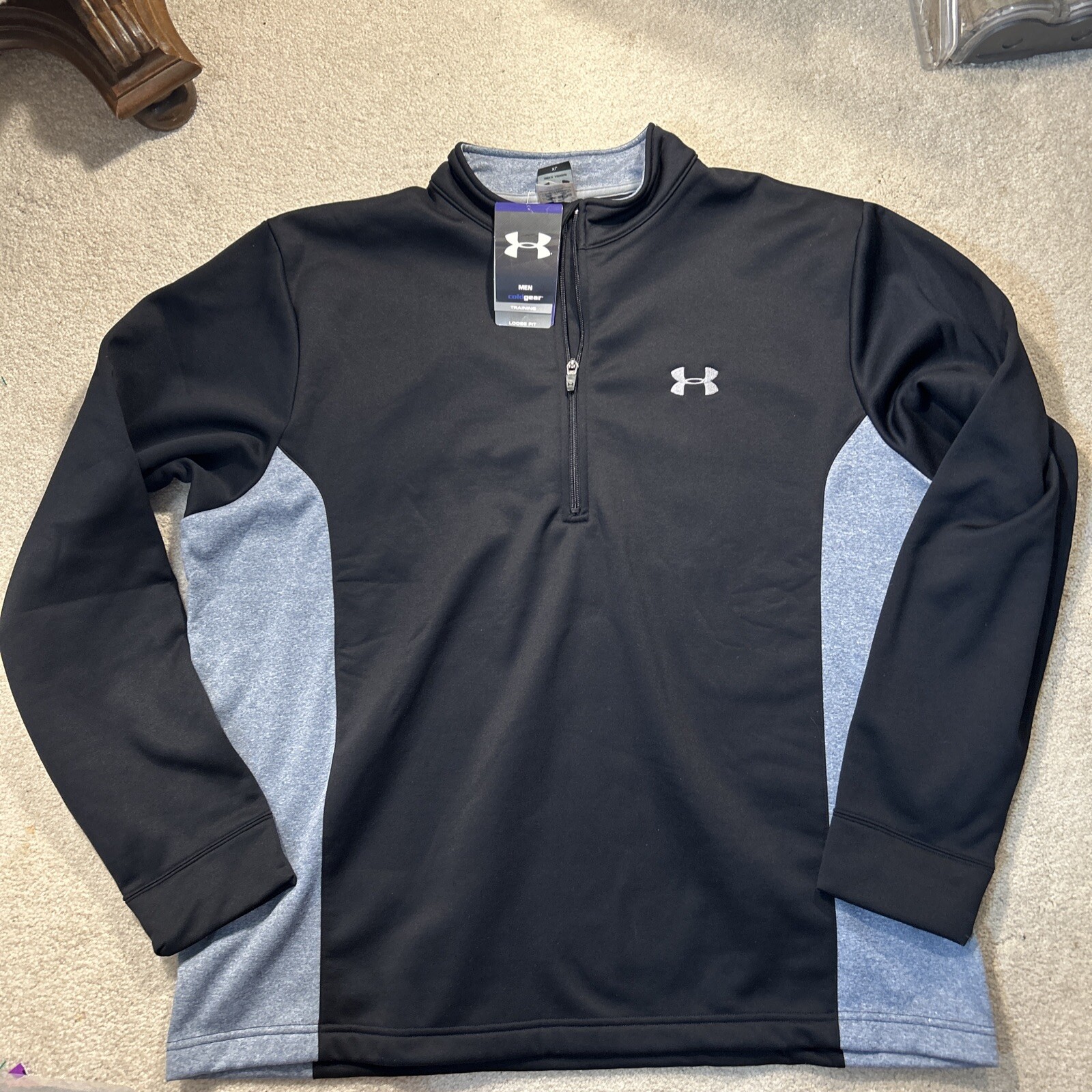 Under Armour black & gray quarter zip XL monogram emblem NWT-save $15 ...