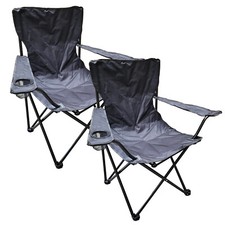 2er SET CAMPINGSTÜHLE CAMPINGSTUHL SCHWARZ KLAPPSTUHL HOCKER FALTHOCKER