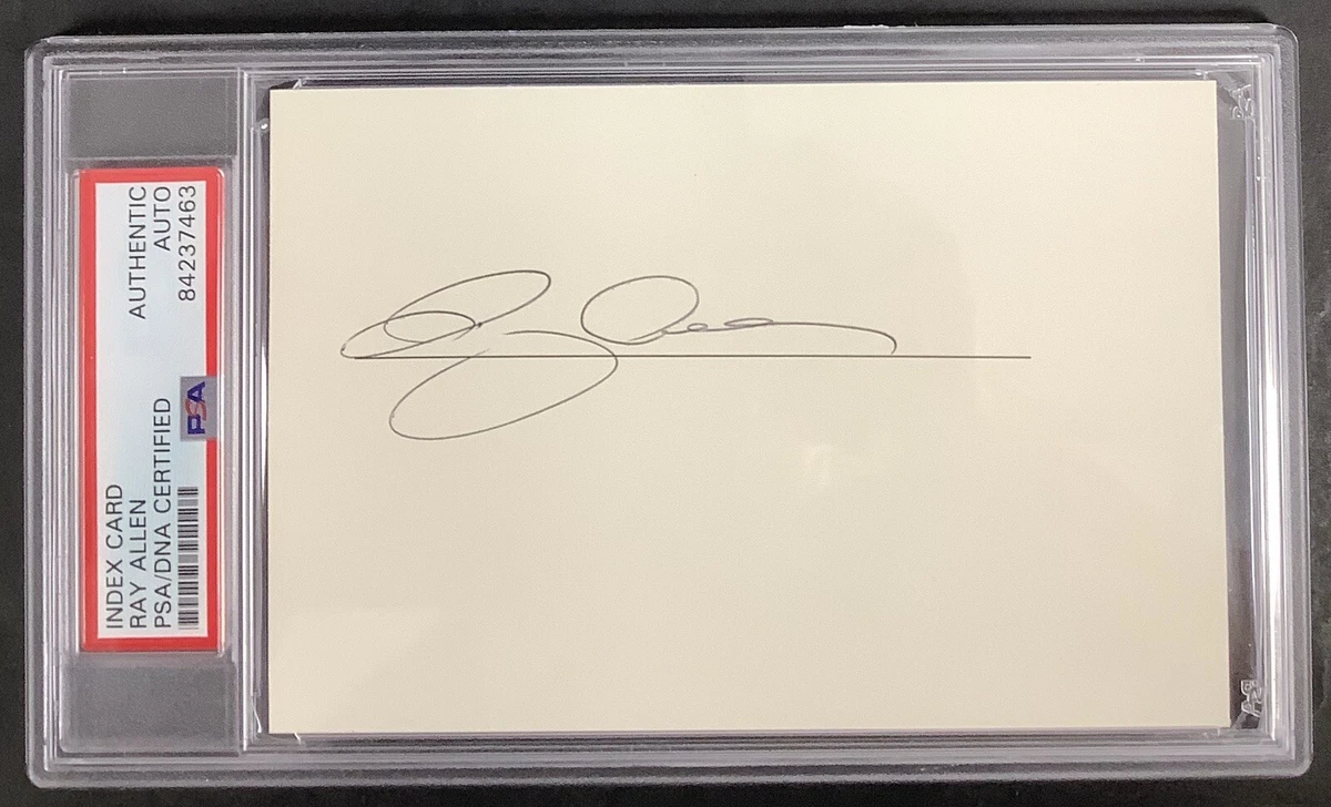 Ray Allen Signed Index Card NBA Basketball HOF Autograph Boston 