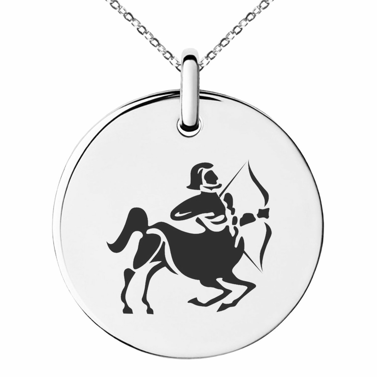 Stainless Steel Sagittarius Astrology Zodiac Symbol Charm Necklace or  Keychain