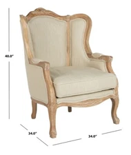Safavieh Fallon Linen Wing Chair, Reduced Price 2172702223 MCR4901A