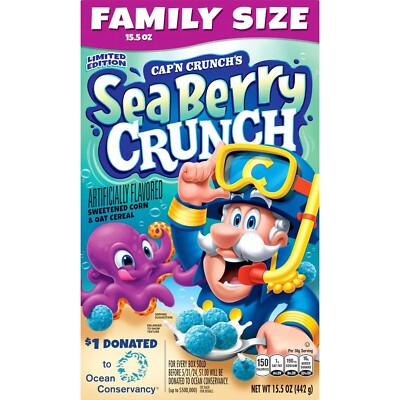 Cap'n Crunch's Cereal Sea Berry Crunch 15.5 oz 1 Family Size LIMITED ED (1/2025)