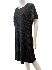 Old Navy Women’s Size XL Shift Dress Black Polka Dot Short Sleeve Stretch