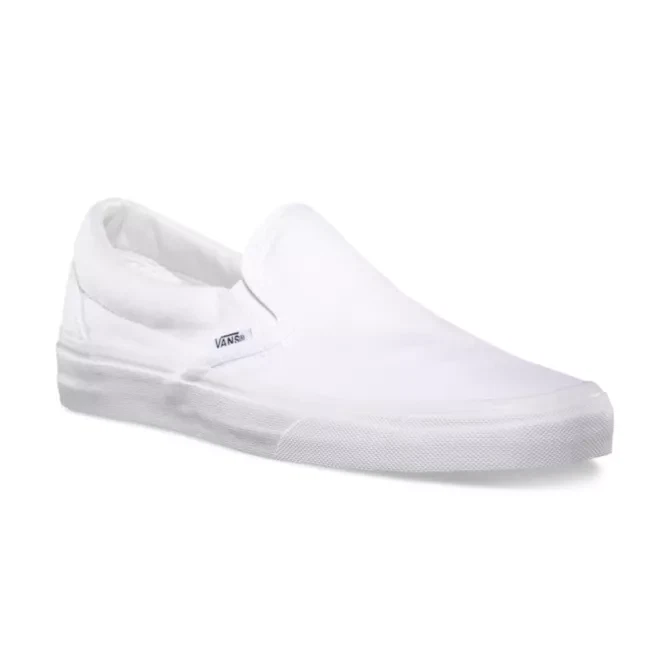 Scarpe classiche Vans unisex slip on vera tela bianca