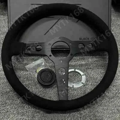 Car Racing P5 Black Edition 340mm 14' Suede Leather Sport Steering