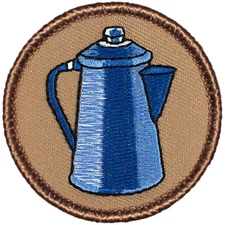 Coffee Pot Patrol Patch - 2" Round Embroidered Patch
