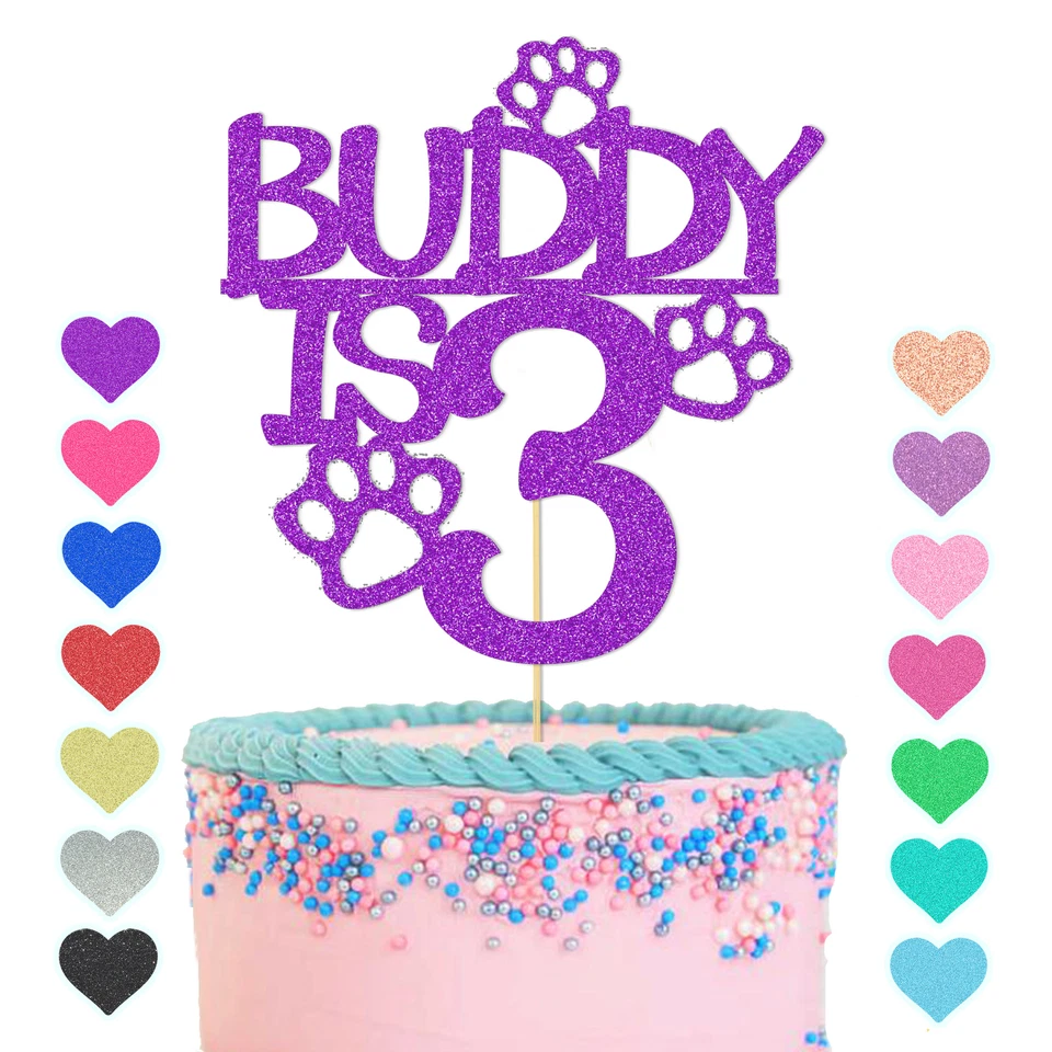 Paw Print Cake Topper Personalised Cat Dog Pets Birthday Cake Decor Puppy Kitten