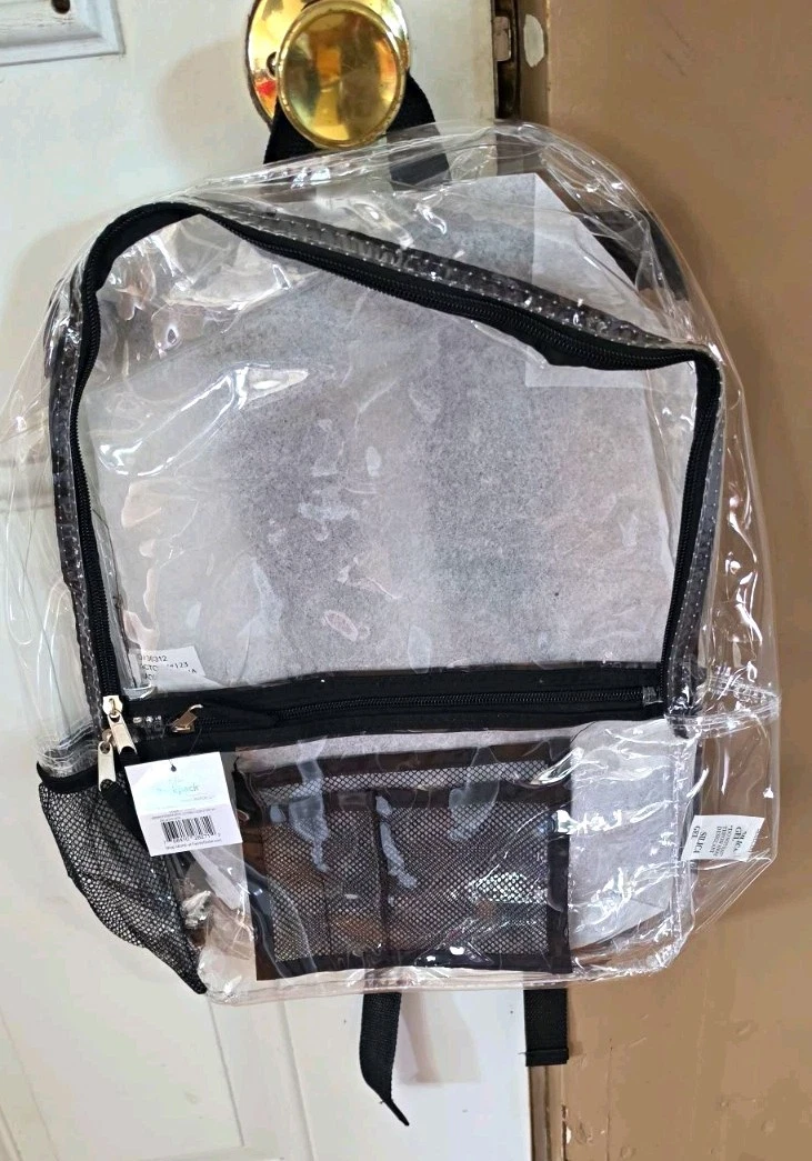 ebay clear mini backpack Jusdot 12"x6"x12" Stadium Approved See Through Bag Waterproof PVC Small Transparent Backpacks for Festival Sport Event Concerts, Green while the thin straps add a touch of charm to your outfit Small Clear Backpacks Bag Top