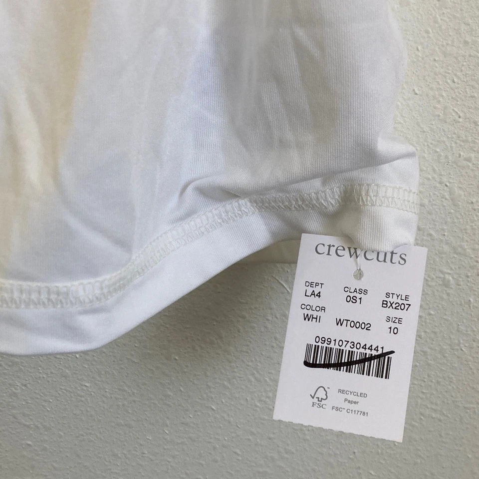 Vestido plisado J Crewcuts para niñas en jersey de rendimiento talla 10 blanco Foto 4 de 4