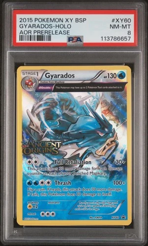2015 POKEMON XY BLACK STAR PROMOS ANCIENT ORIGINS PRERELEASE GYARADOS-HOLO PSA 8