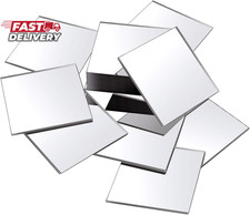 Jetec 25 Pcs Mini Size Acrylic Square Mirror Adhesive Small Square Mirror Tiles