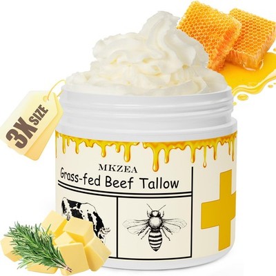 mkzea Grass-Fed Beef Tallow & Honey Skin Cream - Face, Body, Hands 150g