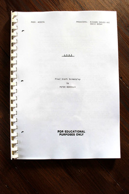 Jaws  Der weiße Hai Drehbuch Screenplay Peter Benchley englisch Steven Spielberg