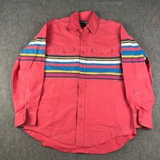 VTG Wrangler Men Brushpopper Long Sleeve Western Button Shirt Size 17 35 Rodeo