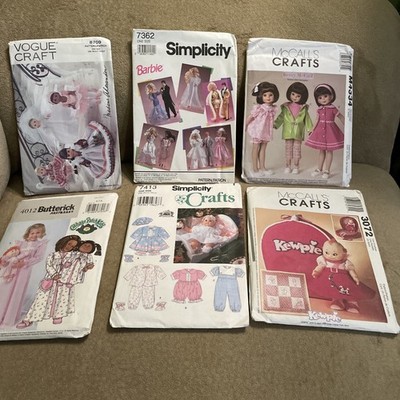 Doll Clothes Patterns Vogue Simplicity McCall s Butterick Lot Of 6 Patterns