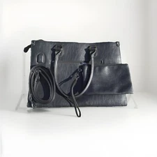 LOVEVOOK Laptop Tote Bag for Women, Vintage Leather 17” black vintage