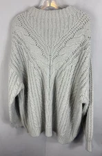 Women's Cable Knit Crewneck Pullover Sweater - Ava & Viv Gray 2X