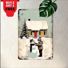 Winter Christmas Holiday Season Sign Rustic Farmhouse Cottage Wall Metal Plaque