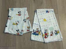 Lot Of 2 Vintage Disney Babies Mickey Minnie Mouse Baby Receiving Blanket 1980s