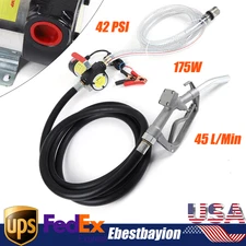 12V DC Electric Fuel Transfer Pump with Nozzle Kit For  Diesel Kerosene 3 bar