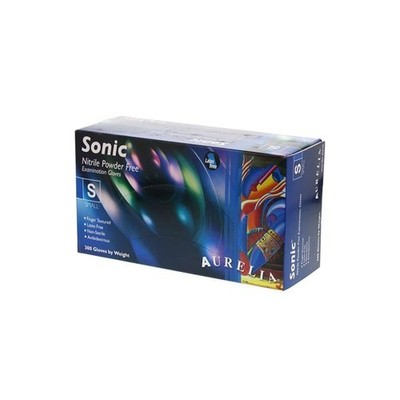 Supermax 93776 Aurelia Sonic Nitrile Gloves Small Indigo Powder Free 300/Bx