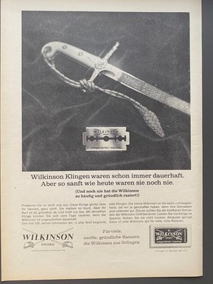 Wilkinson Sword Solingen Kllinge Rasierklinge 1966 Vintage Ad Werbung Reklame