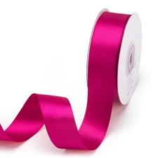 Double Face Satin Ribbon Azalea Double Sided Solid Polyester 1 Inch 25 Yards