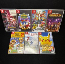 Lot of 7 Nintendo Switch Empty Game Cases Only No Games Pok mon Mario