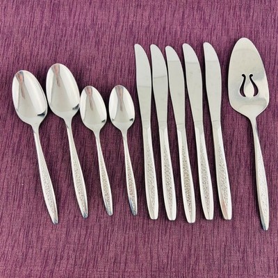 Customcraft Japan CUS5 Stainless Steel Flatware 10 Piece Lot Knifes Spoons Pie