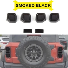 Smoke Black Exterior Rear Tail Light Lamp Cover Trim For Ford Bronco Raptor 21+